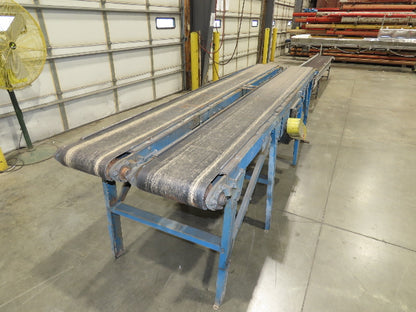 New London Engineering 12"x 11' Double Belt Conveyor 2-Way Center Drive 30 FPM