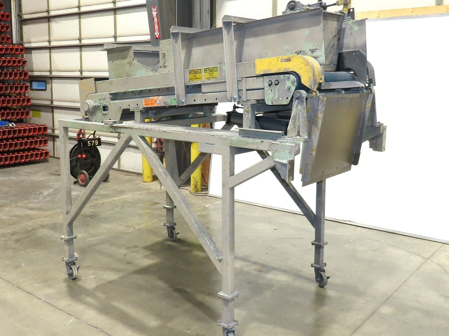 24"x 80" Incline Belt Conveyor Elevated Feed Chute 460V 40 FPM 56" Discharge