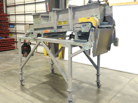 24"x 80" Incline Belt Conveyor Elevated Feed Chute 460V 40 FPM 56" Discharge