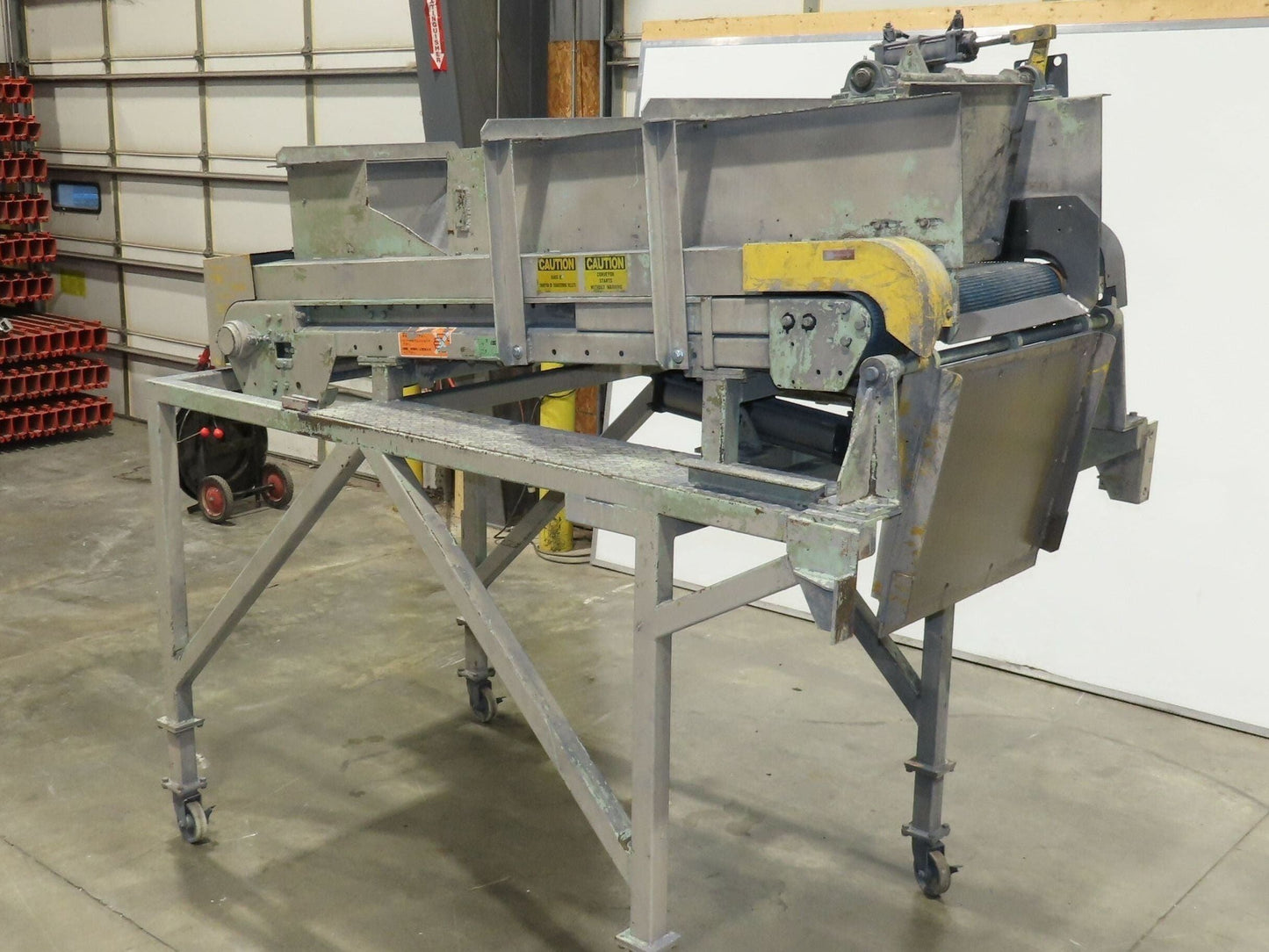 24"x 80" Incline Belt Conveyor Elevated Feed Chute 460V 40 FPM 56" Discharge