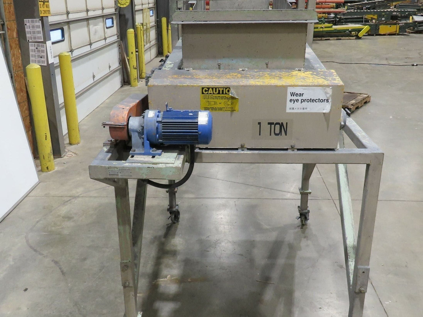 24"x 80" Incline Belt Conveyor Elevated Feed Chute 460V 40 FPM 56" Discharge