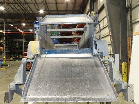 24"x 80" Incline Belt Conveyor Elevated Feed Chute 460V 40 FPM 56" Discharge