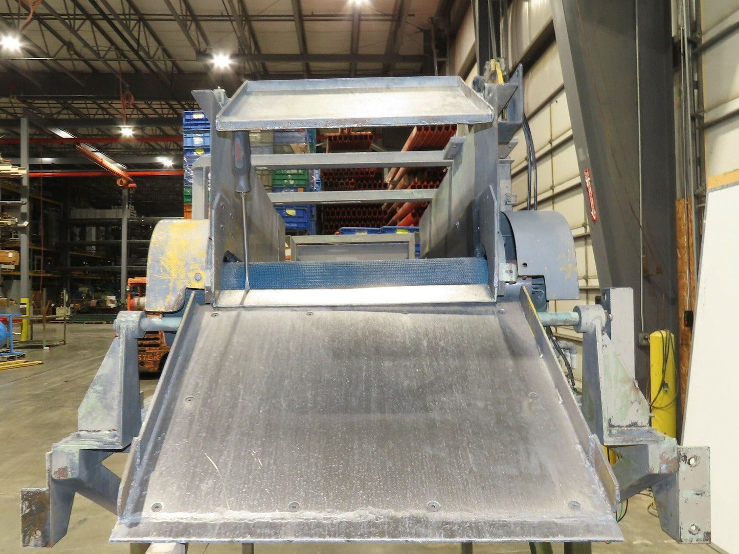 24"x 80" Incline Belt Conveyor Elevated Feed Chute 460V 40 FPM 56" Discharge
