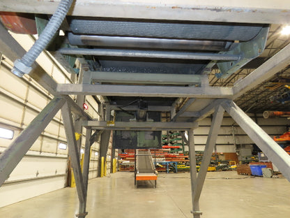 24"x 80" Incline Belt Conveyor Elevated Feed Chute 460V 40 FPM 56" Discharge