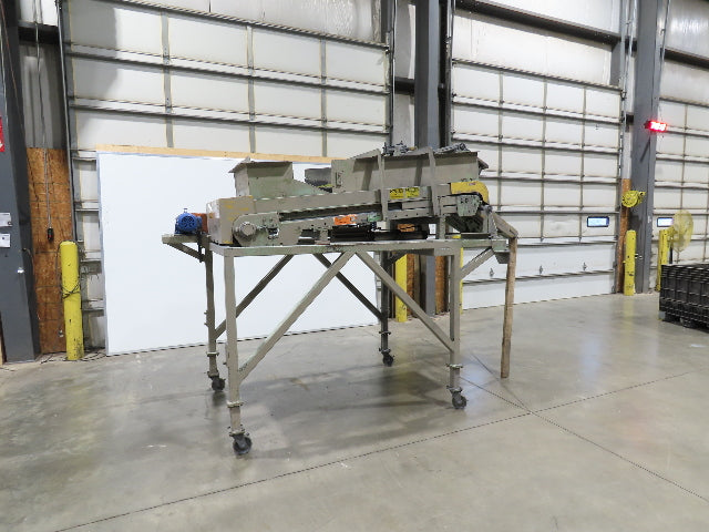 24"x 80" Incline Belt Conveyor Elevated Feed Chute 460V 40 FPM 56" Discharge