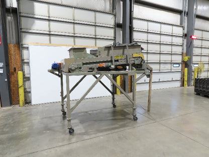 24"x 80" Incline Belt Conveyor Elevated Feed Chute 460V 40 FPM 56" Discharge