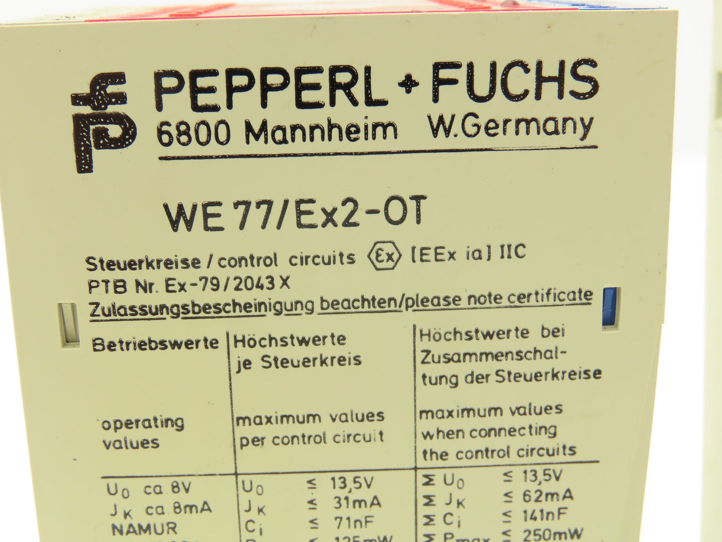 Pepperl+Fuchs WE77/Ex2-OT Switch Amplifier 2-Channel Safety Relay  Lot of 2