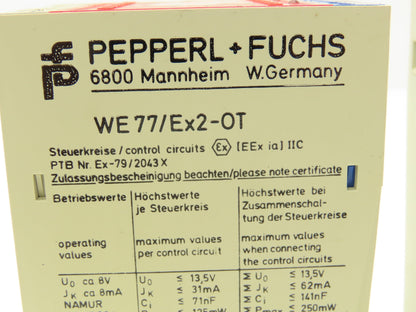 Pepperl+Fuchs WE77/Ex2-OT Switch Amplifier 2-Channel Safety Relay  Lot of 2