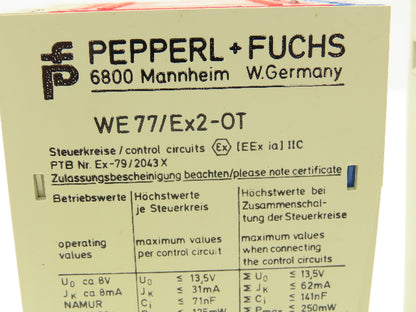 Pepperl+Fuchs WE77/Ex2-OT Switch Amplifier 2-Channel Safety Relay  Lot of 2