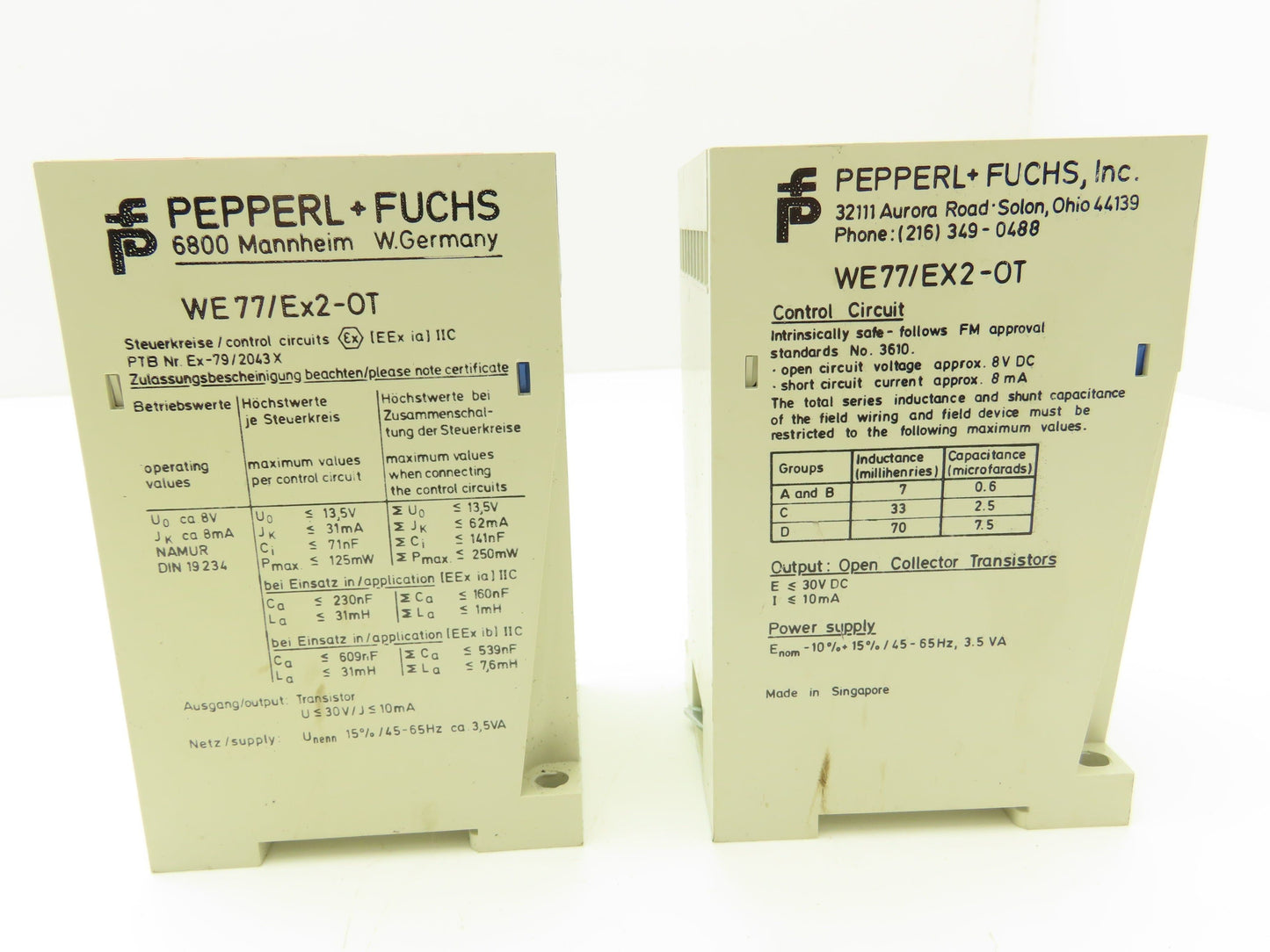 Pepperl+Fuchs WE77/Ex2-OT Switch Amplifier 2-Channel Safety Relay  Lot of 2