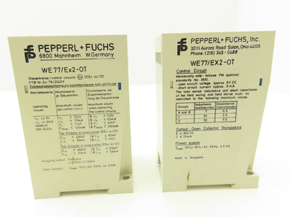 Pepperl+Fuchs WE77/Ex2-OT Switch Amplifier 2-Channel Safety Relay  Lot of 2