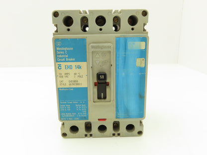 Westinghouse EHD3050 EHD 14k Circuit Breaker 50A 3 Pole 480V