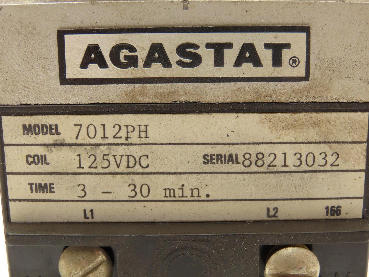 Agastat 7012PH Timing Delay Relay 125VDC Coil 3-30 Minutes 1/4HP