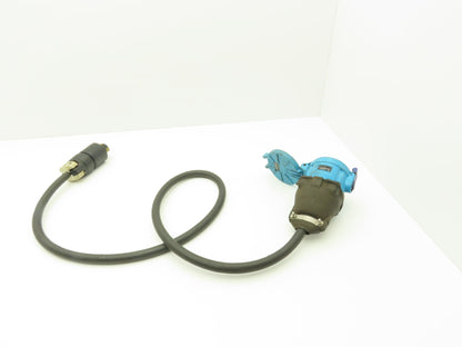Male Hubbell 21415B Female Meltric DS,60A 30A 600VAC 10AWG 4-wire Connector Cord
