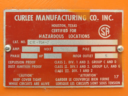 Curlee Mfg CSE-784-Z Explosion Proof Aluminum Electrical Enclosure 8.5x7x4"