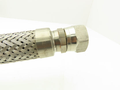 1"x 32" Stainless Braided Flex Hose 1"npt Globe Valve o2 Gauge Assembly