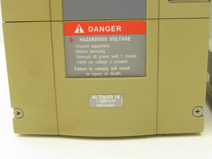 ATV18U29N4 Altivar 16 VFD 3PH In 3PH 3.7A Out 2HP 380/460VAC 0.5-320Hz Lot of 2