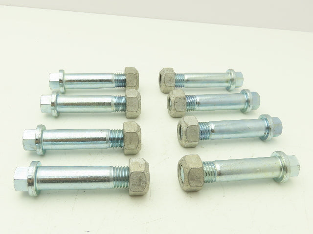 7/8"-9 Grade 8 Hex Head Cap Screw 4" Flange Head Bolt & Nut Alloy  Lot of 8