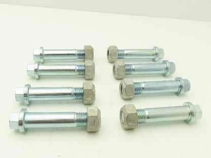 7/8"-9 Grade 8 Hex Head Cap Screw 4" Flange Head Bolt & Nut Alloy  Lot of 8