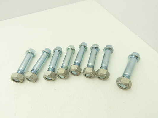 7/8"-9 Grade 8 Hex Head Cap Screw 4" Flange Head Bolt & Nut Alloy  Lot of 8