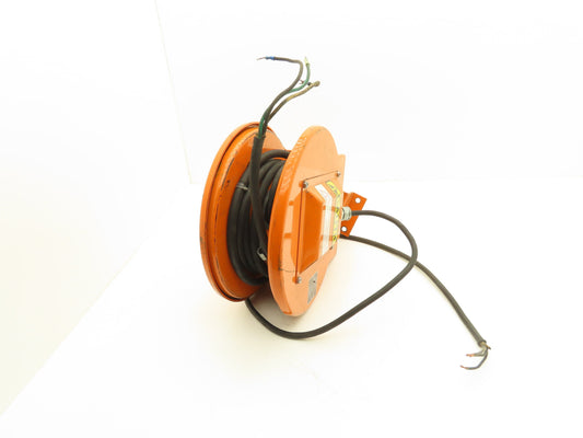 Budgit Retracting Power Cord Reel 15A 14/3 Cable 600V 28' Swivel Mount