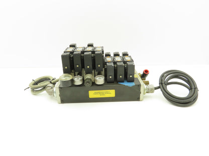 SMC NVV5FS3 Pneumatic 7-Station Manifold 5/2 | 5/3 Solenoid Valves 24VDC
