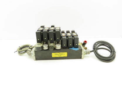 SMC NVV5FS3 Pneumatic 7-Station Manifold 5/2 | 5/3 Solenoid Valves 24VDC