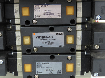 SMC NVV5FS3 Pneumatic 7-Station Manifold 5/2 | 5/3 Solenoid Valves 24VDC