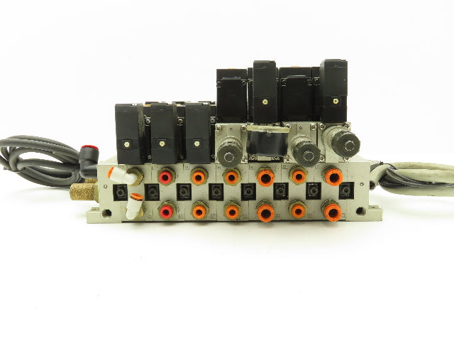 SMC NVV5FS3 Pneumatic 7-Station Manifold 5/2 | 5/3 Solenoid Valves 24VDC
