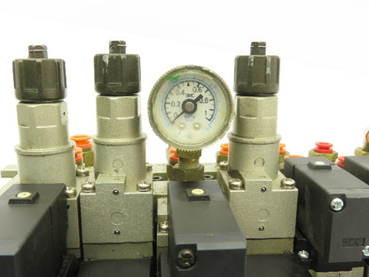 SMC NVV5FS3 Pneumatic 7-Station Manifold 5/2 | 5/3 Solenoid Valves 24VDC