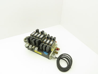 SMC NVV5FS3 Pneumatic 7-Station Manifold 5/2 | 5/3 Solenoid Valves 24VDC
