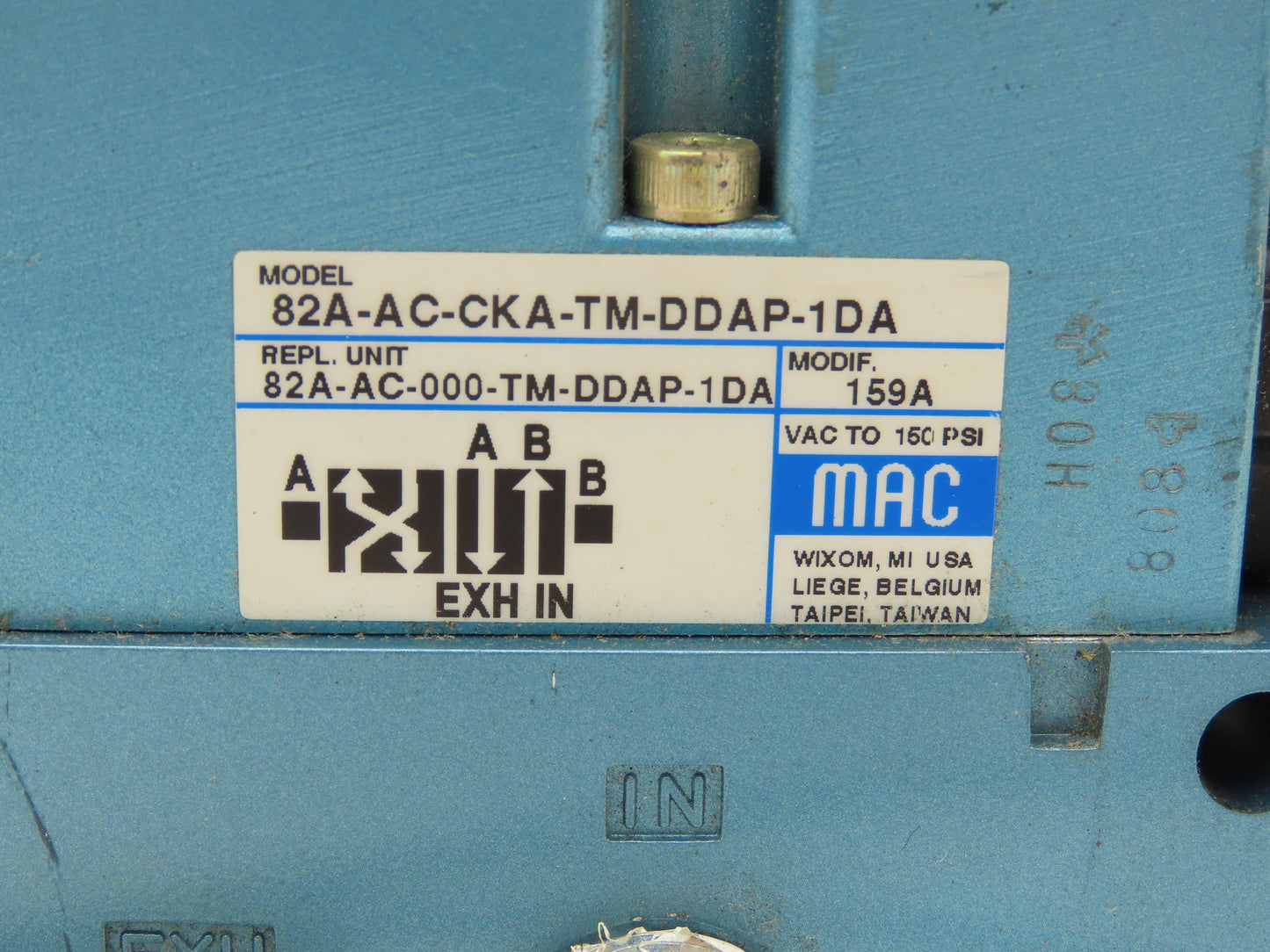 MAC 82A-AC-CKA-TM-DDAP-1DA Pneumatic Solenoid 4/2 Spool Valve 24VDC