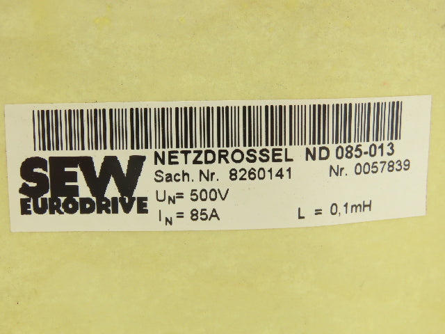 SEW-EURODRIVE ND 085-013 Power Choke 3-Pole AC 85A AWG2/35mm²