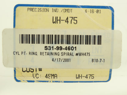 WH-475 Internal Spiral Retaining Ring 4.75"  Lot of 5
