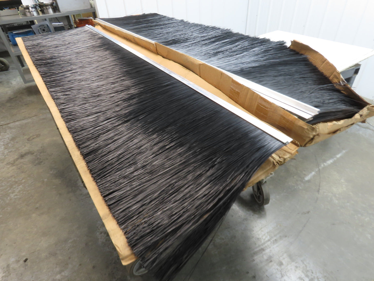 Nylon Strip Brush Conveyor Sweep 18" Trim 72"L Aluminum L-Channel