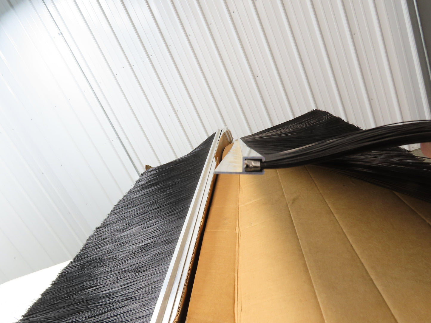 Nylon Strip Brush Conveyor Sweep 18" Trim 72"L Aluminum L-Channel