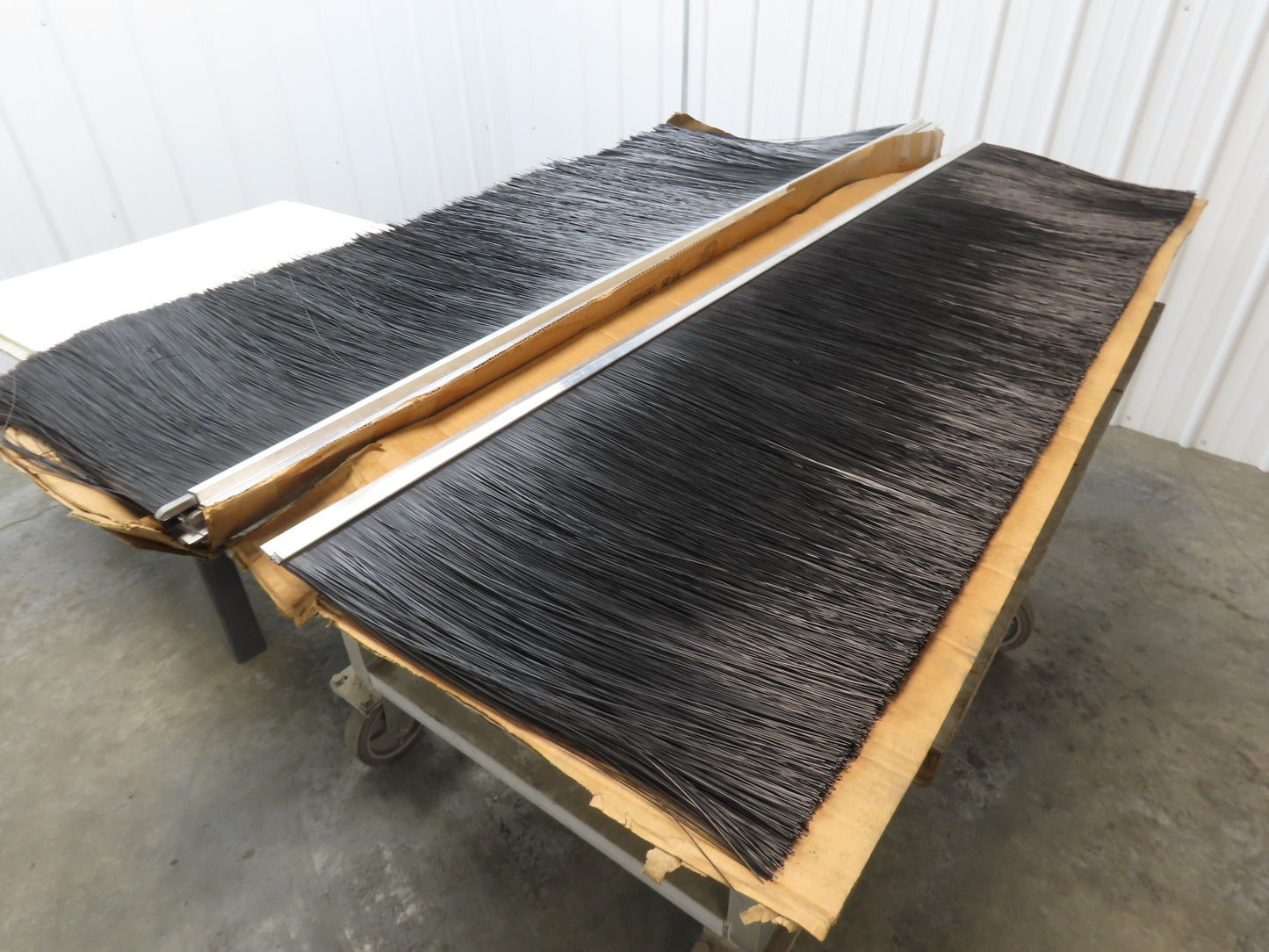 Nylon Strip Brush Conveyor Sweep 18" Trim 72"L Aluminum L-Channel