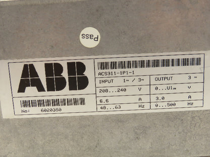ABB ACS300 ACS311-1P1-1 Inverter Drive 1PH Input 3PH Output 3.0A 0-500Hz