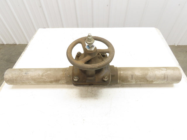 Hills-McCanna 3" Manual Diaphragm Pinch Valve Stainless Pipe Butt Weld 35"L