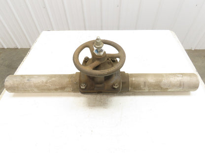 Hills-McCanna 3" Manual Diaphragm Pinch Valve Stainless Pipe Butt Weld 35"L