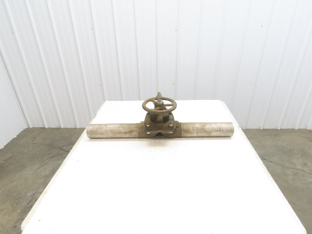 Hills-McCanna 3" Manual Diaphragm Pinch Valve Stainless Pipe Butt Weld 35"L