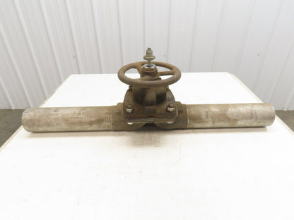 Hills-McCanna 3" Manual Diaphragm Pinch Valve Stainless Pipe Butt Weld 35"L