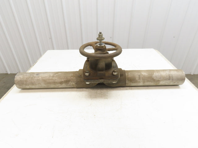 Hills-McCanna 3" Manual Diaphragm Pinch Valve Stainless Pipe Butt Weld 35"L