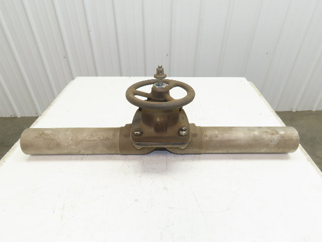 Hills-McCanna 3" Manual Diaphragm Pinch Valve Stainless Pipe Butt Weld 35"L