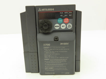 Mitsubishi Electric FR-D740-012-NA AC Drive Inverter VFD 3PH .2-400Hz 480V 1.2A