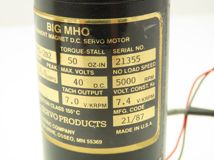 Baldor MT-2250-FL-2B2 DC Servo Motor 40VDC 36A Max