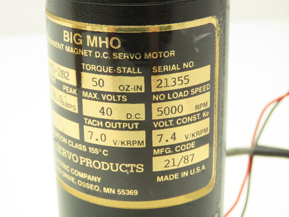 Baldor MT-2250-FL-2B2 DC Servo Motor 40VDC 36A Max