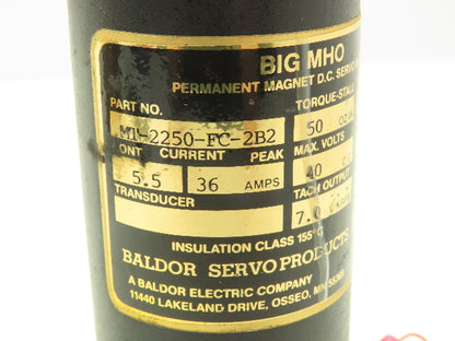 Baldor MT-2250-FC-2B2 DC Servo Motor 40VDC 36A Max