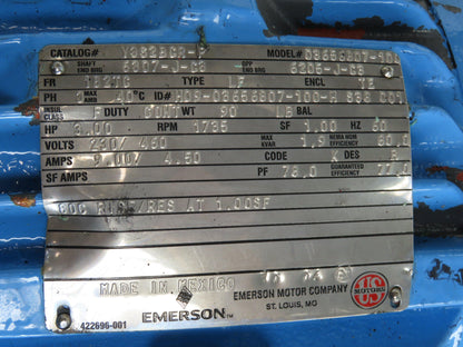 Vogel PNB34445G13K10X4 Spandau Centrifugal Immersion Pump 200 GPM 3Hp 230/460V