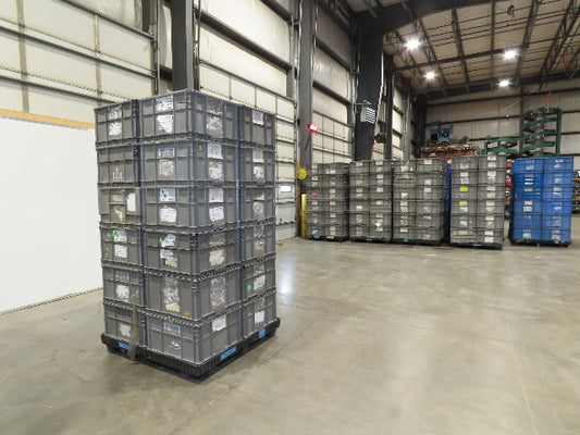 ORBIS Stakpak GRAY Stackable  Plastic Tote Container Bin 24x22x14" Lot of 24